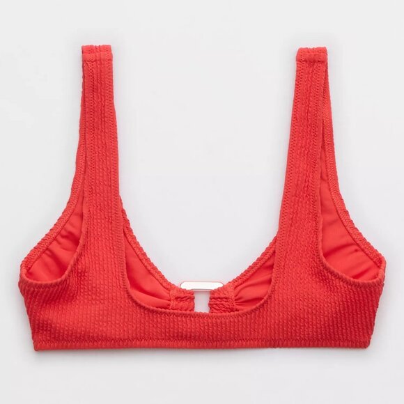 Aerie Crinkle Ring Wide Strap Scoop Bikini Top NWOT - Picture 4 of 10